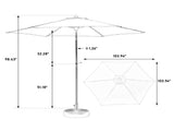 9FT Outdoor Patio Umbrella Outdoor Table Umbrella with Push Button Tilt and Crank, Market Umbrella 6 32782331