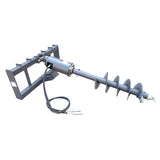 ZUN skid steer post hole auger drive attachment, 18" diameter auger, 46" drilling depth, standard flow W1377P183811