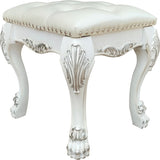 Champagne and Bone White Tufted Vanity Stool B062P215392