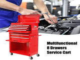 High Capacity Rolling Tool Chest with Wheels and Drawers, 8-Drawer Tool Storage Cabinet--RED 06372570