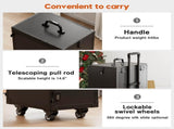 Rolling Manicure Table on Wheels, Portable Nail Desk, Foldable Nail Table w/Polish Tray and Storage, 26560584