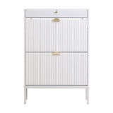 ZUN 16 Pair Large Shoe Storage Cabinet white flute W295P176771