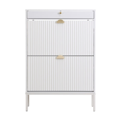 ZUN 16 Pair Large Shoe Storage Cabinet white flute W295P176771