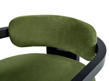 Indoor Upholstered Wood Dining Chair,GreenBlack N768P221635E