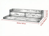 54" x 27.5" Wooden Washer Dryer Countertop with Shelf, 2 Drawers & 2 Hooks, Brown Laundry Machine 85324165