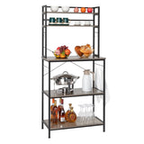 5-Tier Bakers Rack with 10 S-Shaped Hooks, Industrial Microwave Oven Stand, Free Standing 01971249