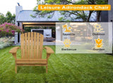 Folding Wooden Adirondack Lounger Chair with Natural Finish 91080589