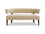 Jared Roll Arm Tufted Bench Settee, Fawn Brown Performance Velvet B2719P355287