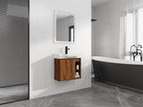 24'' Wall-Mounted Bathroom Vanity with White Ceramic Sink & Soft-Close Door, KD-Packing W999P263406