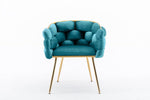 ZUN Luxury modern simple leisure velvet single sofa chair bedroom lazy person household dresser stool W117084971