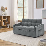 Loveseats Sofa Bed with Pull-out Bed,Adjsutable Back and Two Arm Pocket,TypeC and USB Charging with W1413124441
