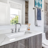8 in. Widespread Double Handle Bathroom Faucet with Pop Up Drain in Chrome W122459281
