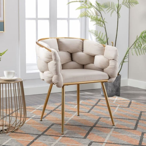 ZUN Luxury modern simple leisure velvet single sofa chair bedroom lazy person household dresser stool 98502121