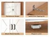 () 4-Door 1-Drawer Barn-Style Wardrobe Embossed Particleboard Storage Cabinet 16197999