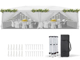 10'x20' Instant Pop Up Canopy Tent White, 6 Side Panels 2 Doors 4 Mesh Windows, 28/22mm Powder 16932218