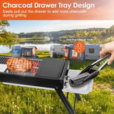 ZUN Portable BBQ Griddle, Foldable Kabob Barbecue for Outdoor Hibachi BBQ Lamb Skewer Camping Barbecue 25882230