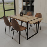 59" MDF light wood table and modern chair set of 4 pieces, medieval wooden kitchen 41222615