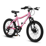 ZUN S20101 20 Inch Kids' Bike, Boys Girls Mountain Bike Ages 8-12, 7 Speed Teenager Children Kids' W1856115520