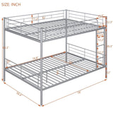 Full Over Full Metal Bunk Bed, Sliver MF310408AAN