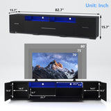 ZUN [Video] TV Console with Storage Cabinets, Remote, APP Control Long LED TV Stand, Full RGB Color W1701136991