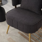 ZUN COOLMORE Boucle Accent Chair Modern Upholstered Armchair Tufted Chair with Metal Frame, Single W1539140084