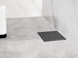 6 Inch Square Shower Drain with Removable Square Patterned Grate, 304 Stainless Steel with Flange 04421908
