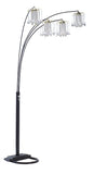 BLACK 4-HEAD CRYSTAL INSPIRED ARCH FLOOR LAMP B080P305703