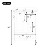 24 inch Bathroom Vanity with Sink, One Cabinet with Soft-closing Door, 3 Soft-closing Drawers, Retro N759P292551B