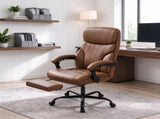 Heated Massage Office Chair, Reclining PU Leather Computer Chair with Footrest, Height Adjustable 79748595