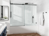 66*76" Fixed & Sliding Shower Door, Square Tube Hardware, Clear Glass Shower Door, 3/8 SGCC 89637510