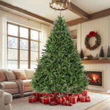 ZUN 9ft Artificial Christmas Tree, Premium Unlit Full Tree with 3655 Branch Tips, Metal Stand, 71829794