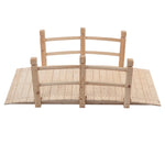 ZUN Arch Bridge Small Wooden Bridge Courtyard Outdoor Anticorrosive Wood Landscape Bridge Burlywood 67563764