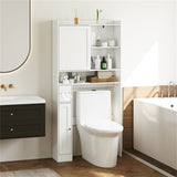 Over-The-Toilet Storage Cabinet - 1 Top Shelf 2 Enclosed Cabinets Toilet Paper Holder, 32048221