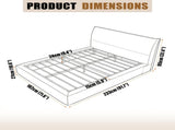 Queen Size Compression Bed Dark Grey Upholstered Platform Bed Frame with Headboard, VacuumSealed W3975P544605