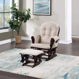 Mason Glider and Ottoman Espresso Wood and Latte Fabric B022P174721
