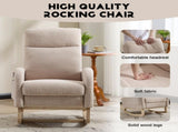Modern Accent Rocking Chair Rocking Chair with Solid Wood Legs, Upholstered Nursery Glider Rocker, 94277054