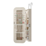 Jewelry Armoire Organizer with Full Length Mirror, Door or Wall Mounted,Lockable Storage Cabinet, W3406P340449