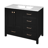 36'' Bathroom Vanity with Ceramic Sink Combo, Solid Wood Frame Bathroom Storage Cabinet, N710P276691B