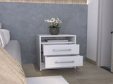 Nightstand 23.6" H, with 2 Drawers and 1 Shelf, White B097P250850