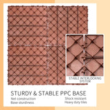 Plastic Interlocking Deck Tiles, 11.8"x11.8", Patio Flooring Outdoor Waterproof All W2882P204558