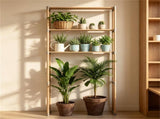 3-Tier Over Toilet Storage Shelf, Solid Pine Wood Bathroom Space-Saving Organizer Rack with 96420315