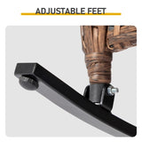 Rattan rocking chair with sparse backrest, brown rattan, beige cushion 01872444