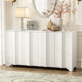 U_STYLE Sophisticated 4-Door Sideboard Adorned with Intricate Linear Accents and Luxurious N711P247438K