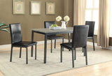 Set of 2 Leatherette Upholstered Side Chairs in Black B016P223059