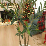 5ft Christmas Tree with White Planter Natural Fake Tree Indoor Holiday Decor Easy Care 93474804