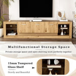 ZUN 78'' Modern TV Stand with 6 Cabinets& 2 Open Compartments, Entertainment Center for TVs up to 90'', 86345195