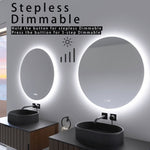 ZUN 32 in. Round Acrylic Framed Dimmable Anti-Fog LED Bathroom Vanity Mirror W716P233451