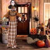 5.4ft Halloween Animatronic Witch - Scary Pop-Up Head, Sound/Button Activation, 4 Flashing Red Eyes 39618927