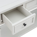 ZUN TREXM Classic Retro Style Console Table with Three Top Drawers and Open Style Bottom Shelf, Easy WF199599AAK