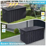 Outdoor Storage Box, 100 Gallon Metal Deck Box Built-in a Oxford Fabric Storage Bag, Lockable & W1859P352905